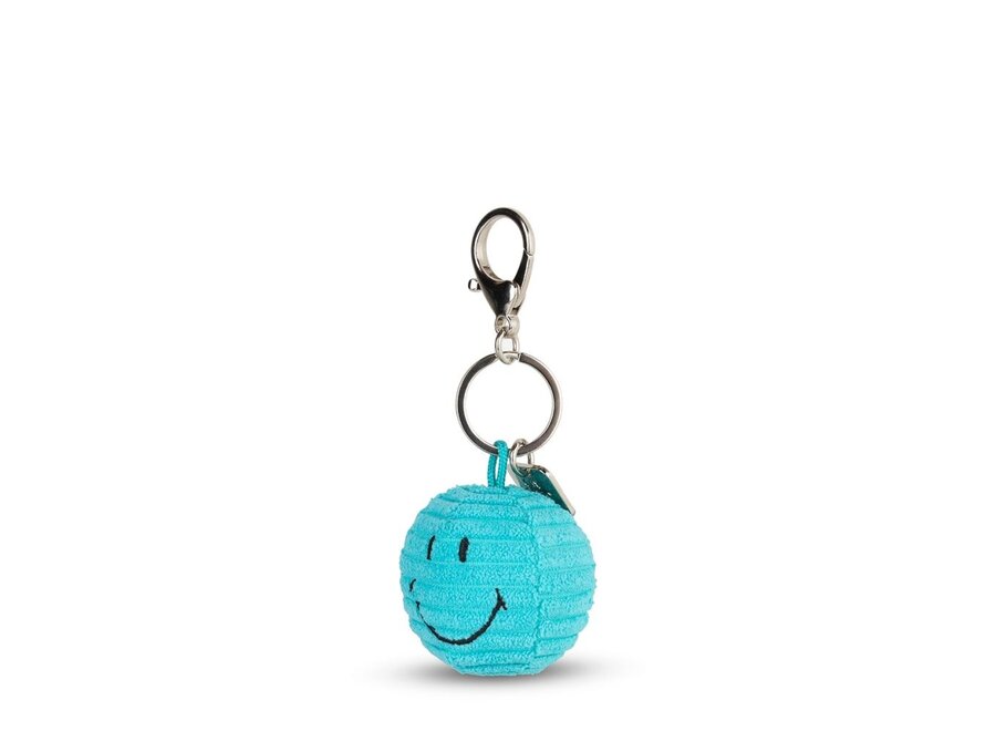 Bon Ton Toys | Smiley Sleutelhanger ECO Corduroy Teal 4,5 cm