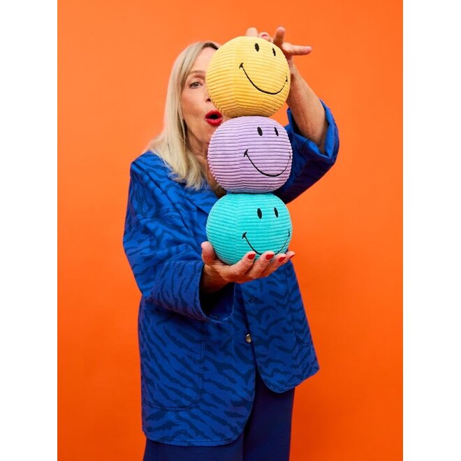 Bon Ton Toys | Smiley Knuffel ECO Corduroy Teal 13 cm