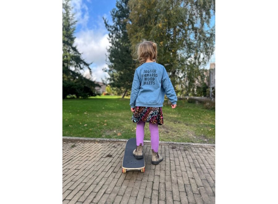 Piupiuchick | Sweatshirt Blue "Rock Stars" Print