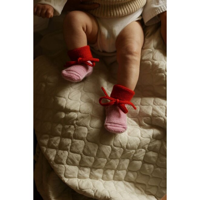 Hvid | Happy Booties Cotton Candy/Red