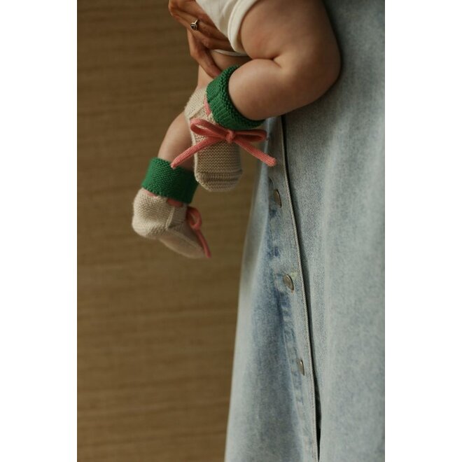 Hvid | Happy Booties Cream/Grass