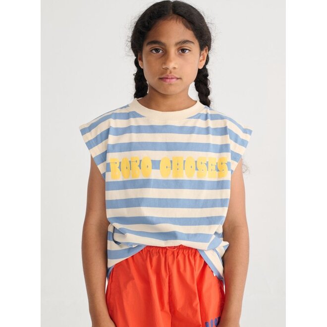Bobo Choses | Bobo Choses Modern Striped Sleeveless T-Shirt Offwhite