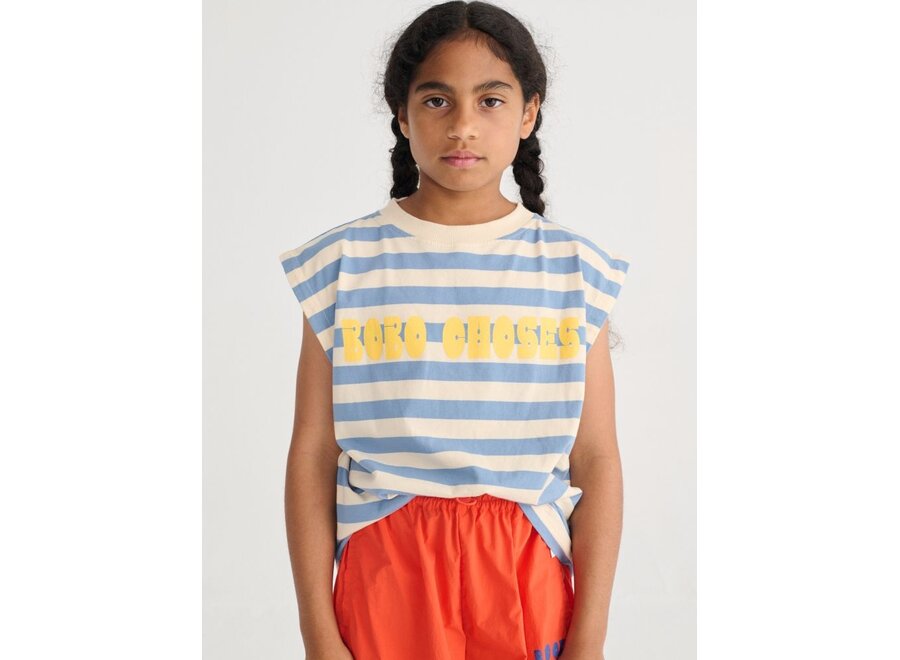 Bobo Choses | Bobo Choses Modern Striped Sleeveless T-Shirt Offwhite