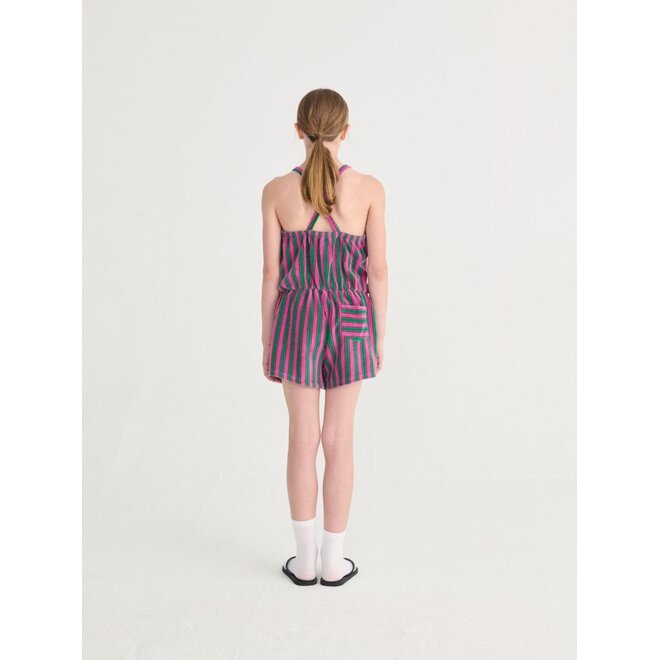 Bobo Choses | Striped Terry Cloth Playsuit Purple