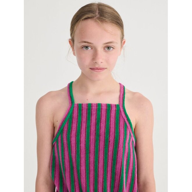 Bobo Choses | Striped Terry Cloth Playsuit Purple