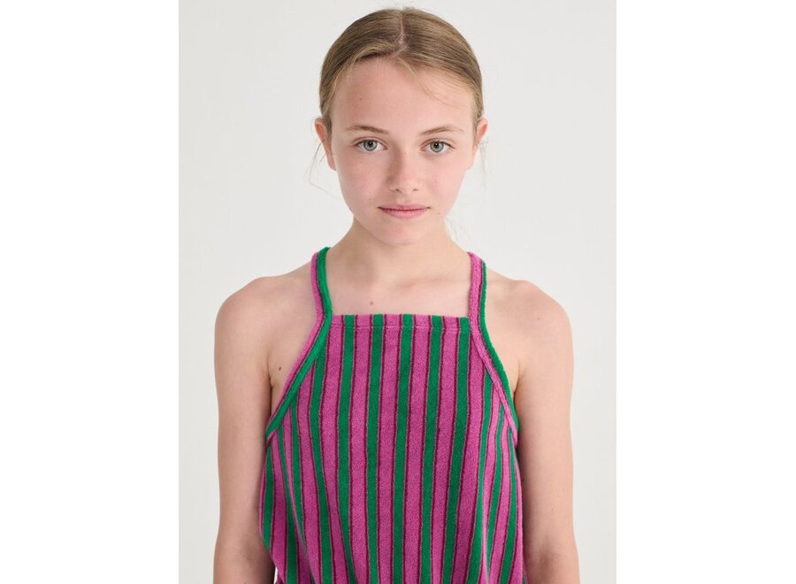 Bobo Choses | Striped Terry Cloth Playsuit Purple