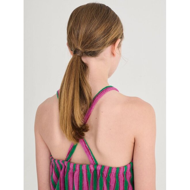 Bobo Choses | Striped Terry Cloth Playsuit Purple