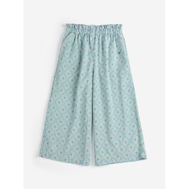 Daisy Mosaic All Over Woven Culotte Pants Light Blue
