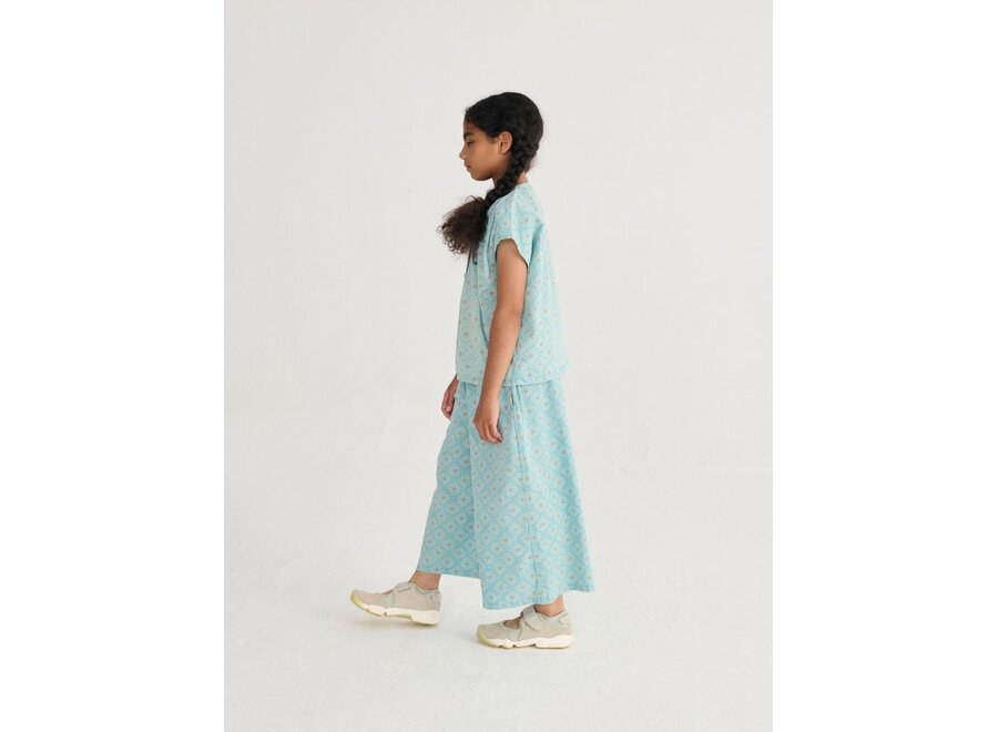 Bobo Choses | Daisy Mosaic All Over Woven Culotte Pants Light Blue