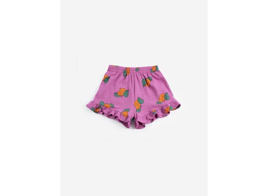 Tangerine All Over Ruffled Shorts Purple