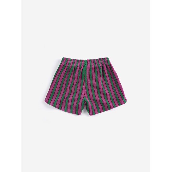 Bobo Choses | Striped Terry Cloth Shorts Purple