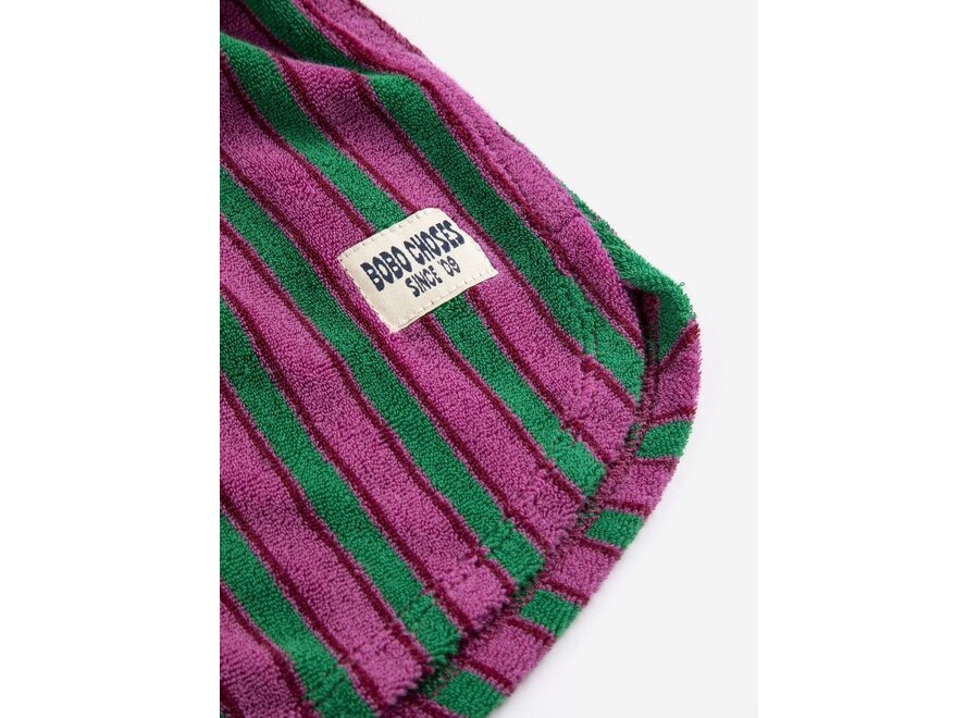Bobo Choses | Striped Terry Cloth Shorts Purple