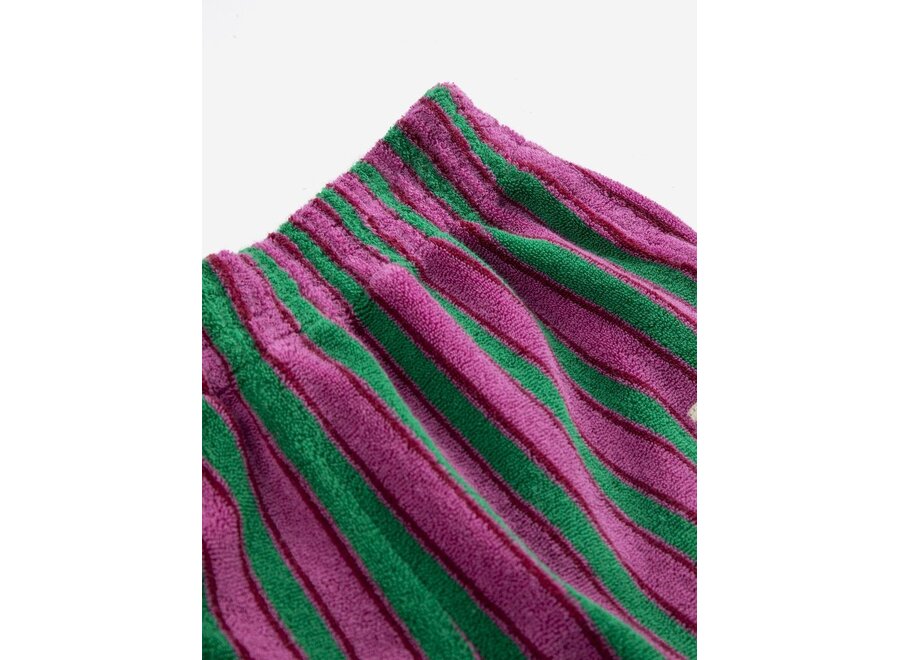 Bobo Choses | Striped Terry Cloth Shorts Purple