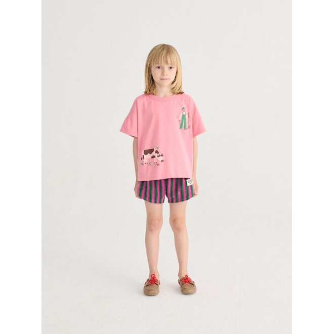 Bobo Choses | Striped Terry Cloth Shorts Purple
