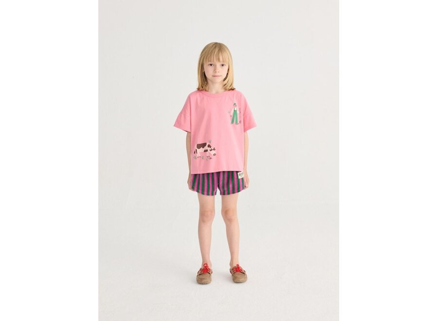 Bobo Choses | Striped Terry Cloth Shorts Purple