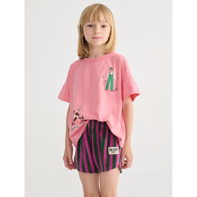 Bobo Choses | Striped Terry Cloth Shorts Purple