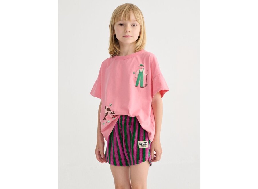 Bobo Choses | Striped Terry Cloth Shorts Purple