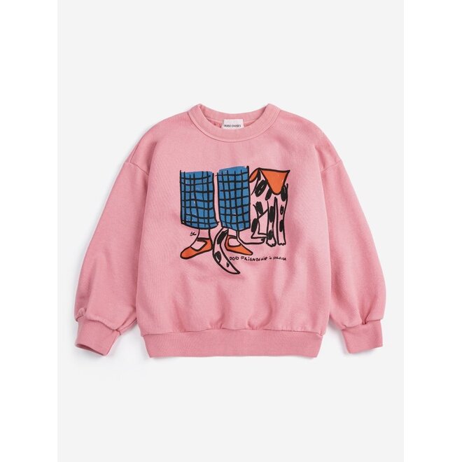 Dog Friendship Sweatshirt Pink