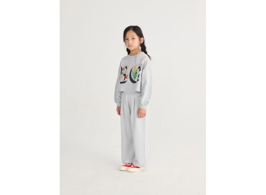 Bobo Choses | Spring Letters Cropped Sweatshirt Heather Grey