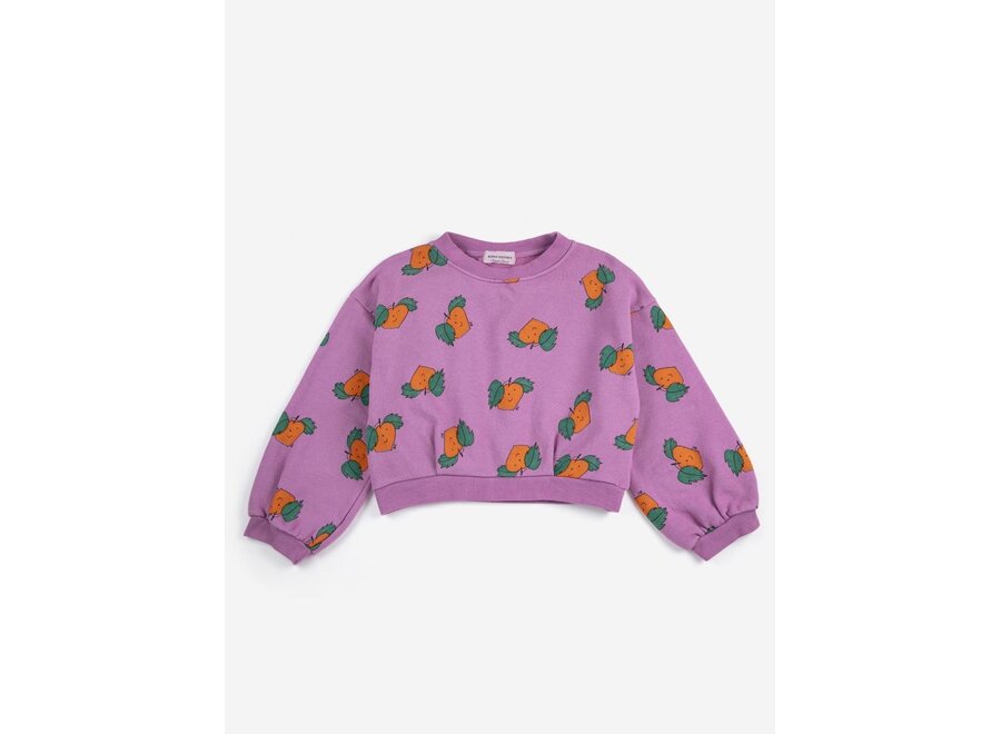 Bobo Choses | Tangerine All Over Cropped Sweatshirt Purple