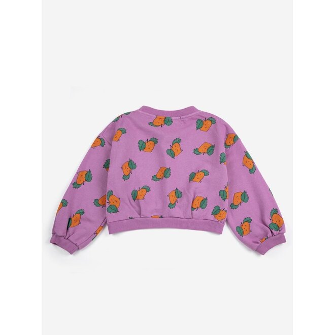 Bobo Choses | Tangerine All Over Cropped Sweatshirt Purple