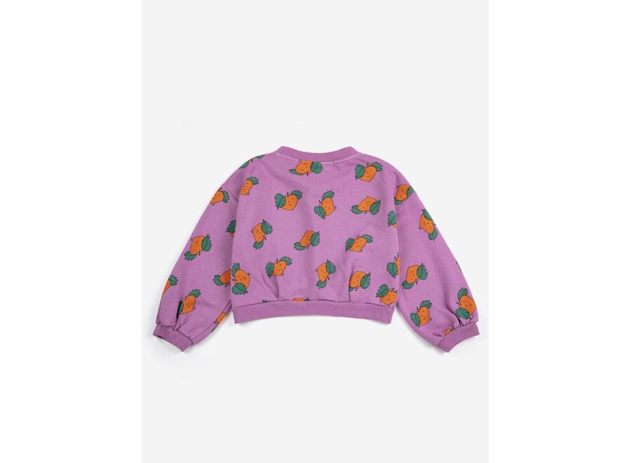 Bobo Choses | Tangerine All Over Cropped Sweatshirt Purple
