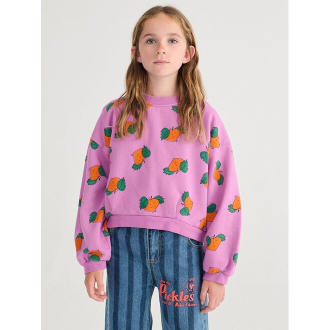 Bobo Choses | Tangerine All Over Cropped Sweatshirt Purple