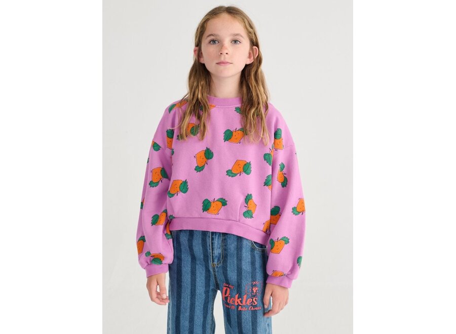 Bobo Choses | Tangerine All Over Cropped Sweatshirt Purple