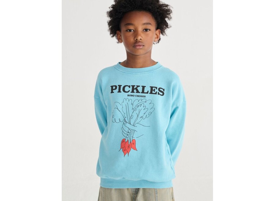 Bobo Choses | Bunch Of Vegetables Sweatshirt Light Blue
