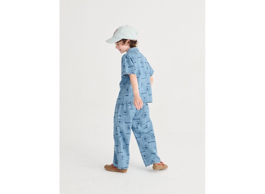 Bobo Choses | Pickle The Dog All Over Denim Shirt Prussian Blue