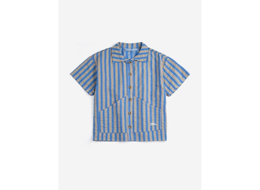 New Hairline Woven Shirt Navy Blue