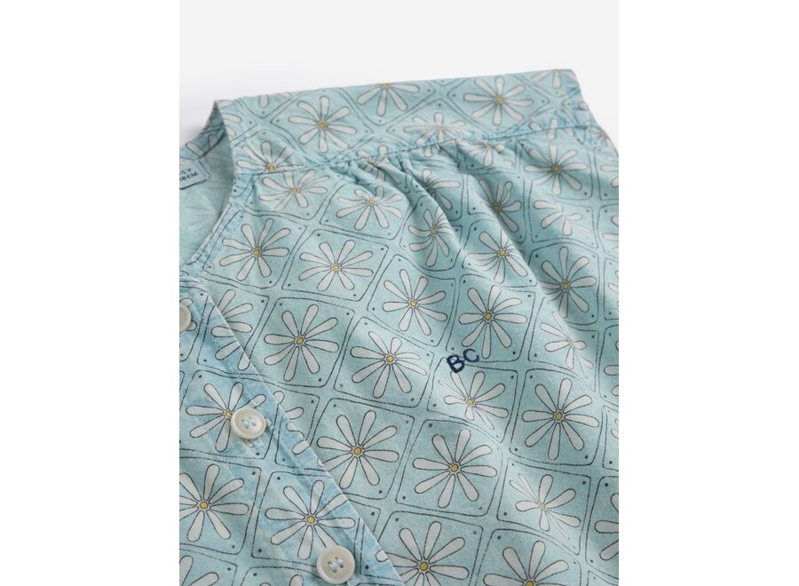 Bobo Choses | Daisy Mosaic All Over Woven Top Light Blue