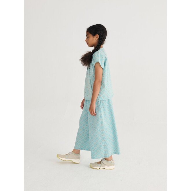 Bobo Choses | Daisy Mosaic All Over Woven Top Light Blue