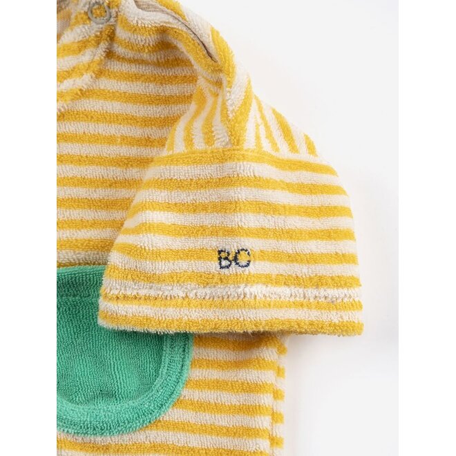 Bobo Choses | Yellow Stripes Terry Cloth Tshirt Yellow
