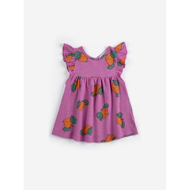 Tangerine All Over Ruffled Dress Fuchsia
