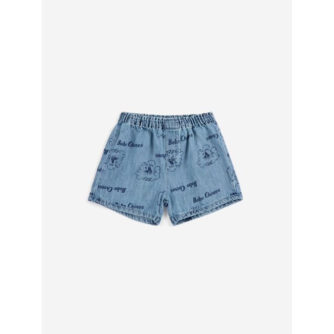 Bobo Choses | Pickles The Dog All Over Baby Denim Short Prussian Blue