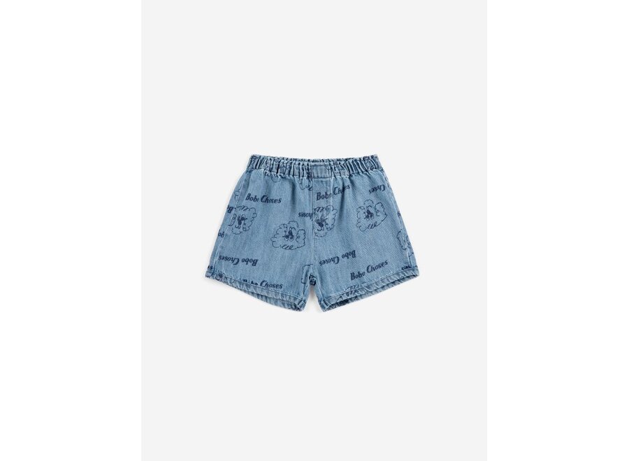 Bobo Choses | Pickles The Dog All Over Baby Denim Short Prussian Blue