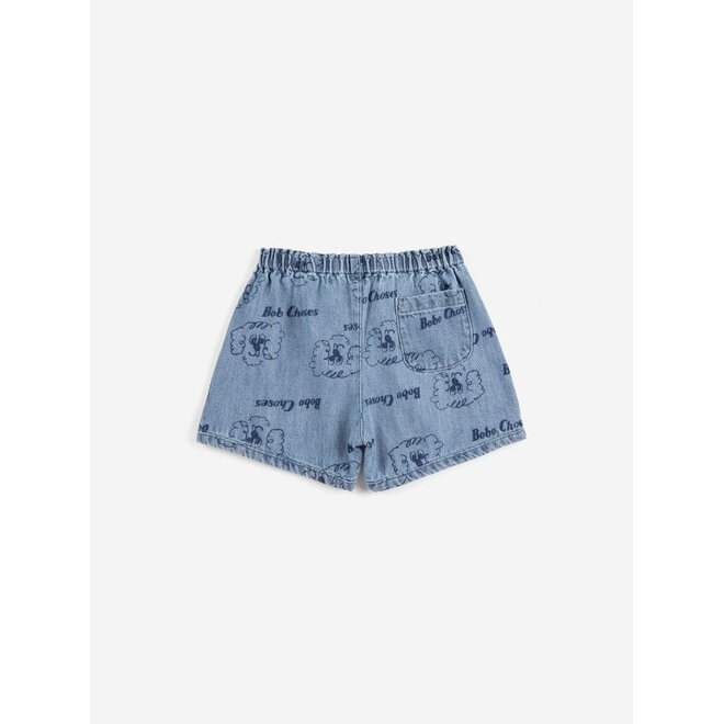 Bobo Choses | Pickles The Dog All Over Baby Denim Short Prussian Blue