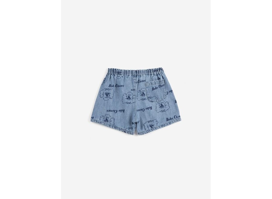 Bobo Choses | Pickles The Dog All Over Baby Denim Short Prussian Blue