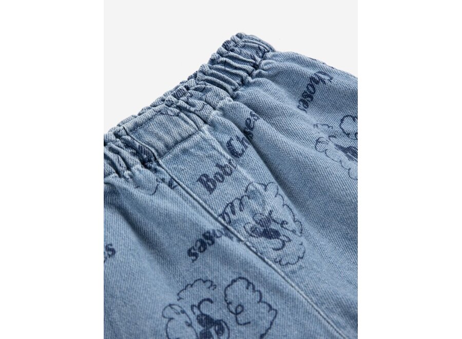 Bobo Choses | Pickles The Dog All Over Baby Denim Short Prussian Blue