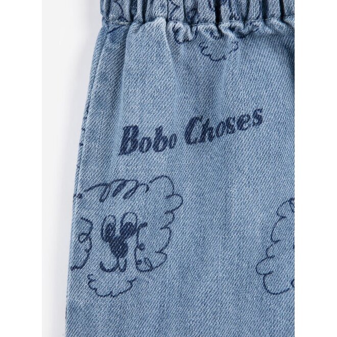 Bobo Choses | Pickles The Dog All Over Baby Denim Short Prussian Blue