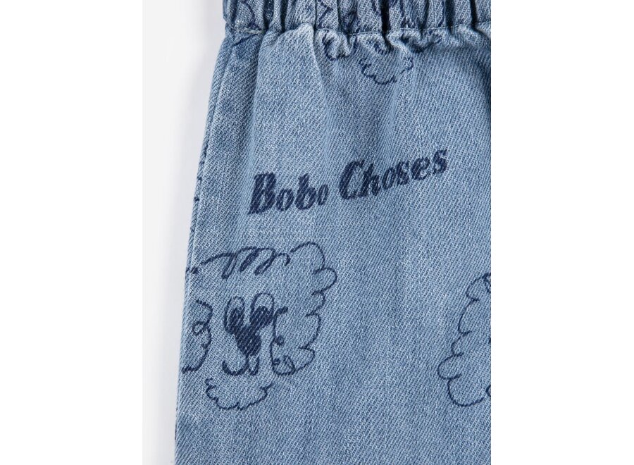 Bobo Choses | Pickles The Dog All Over Baby Denim Short Prussian Blue