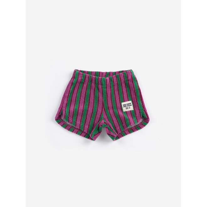 Striped Terry Cloth Shorts Multicolor