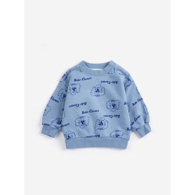 Pickles The Dog All Over Baby Sweatshirt Prussian Blue