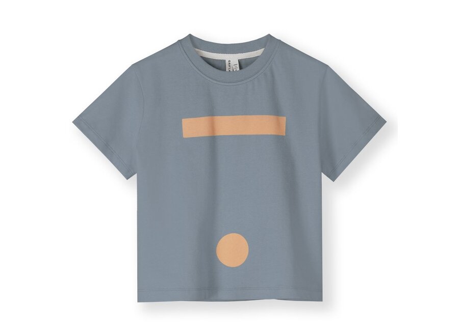 Oversized Tee w/ Logo GOTS Stone Grey / Melon