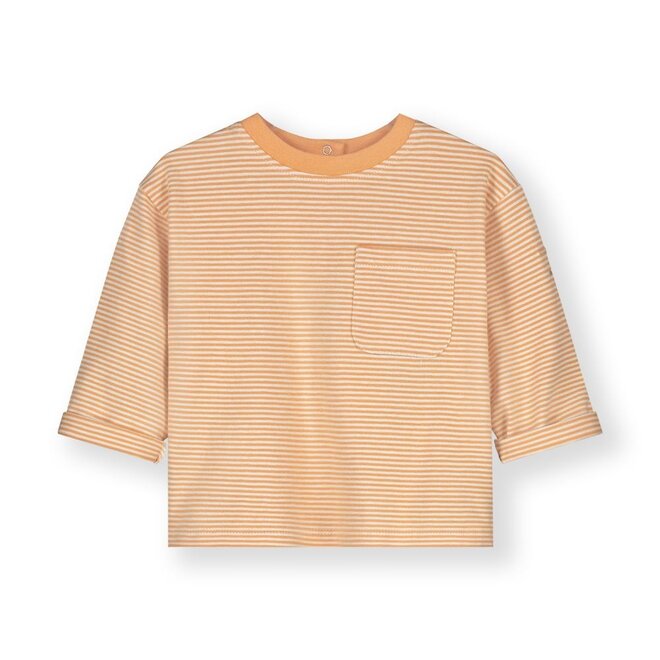 Baby L/S Pocket Tee GOTS Melon / Cream