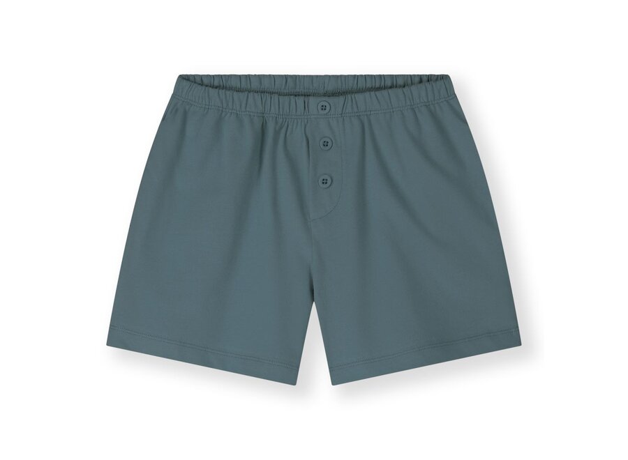 Button Shorts GOTS Blue Grey