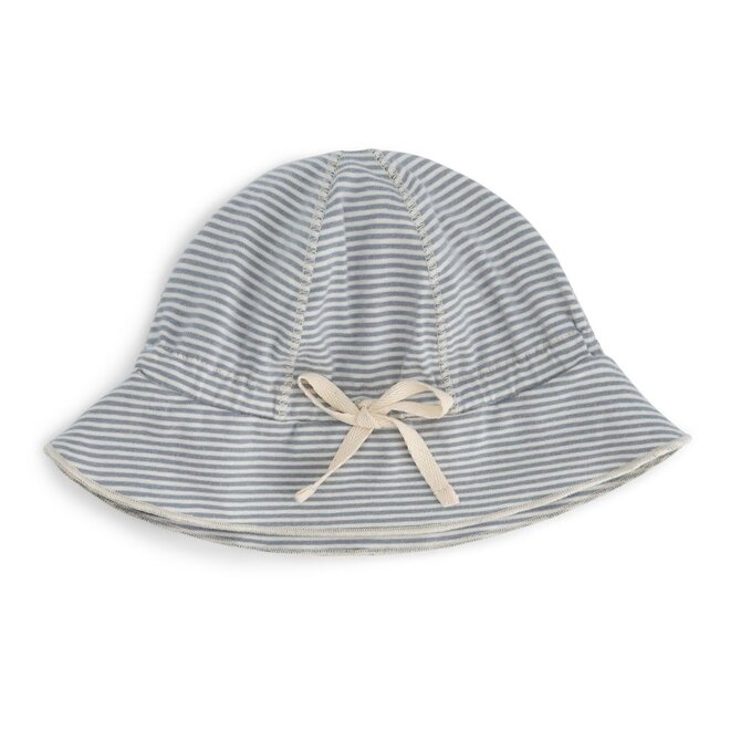 Baby Sun Hat GOTS Stone Grey / Cream