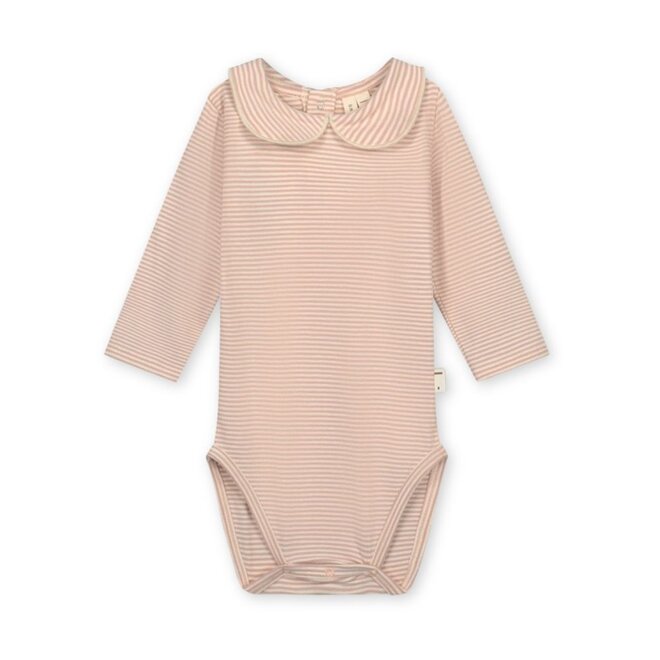 Baby Collar Onesie GOTS Faded Pink / Cream