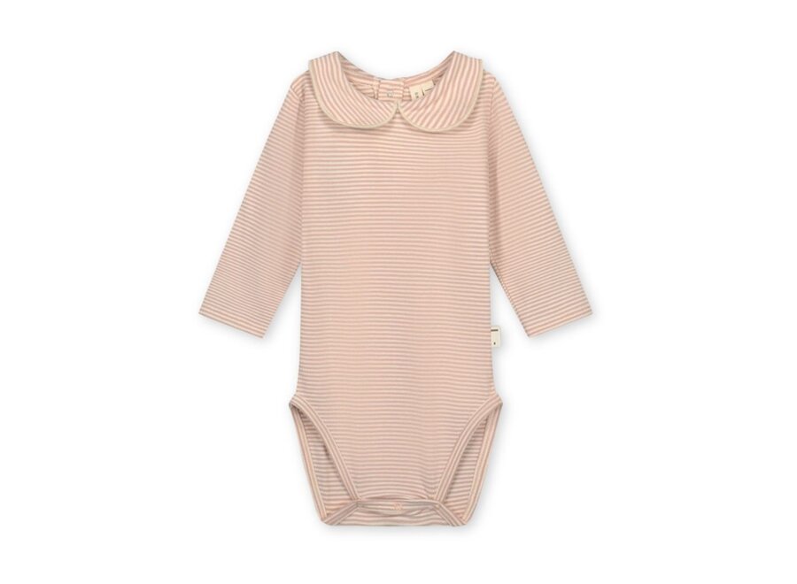 Baby Collar Onesie GOTS Faded Pink / Cream